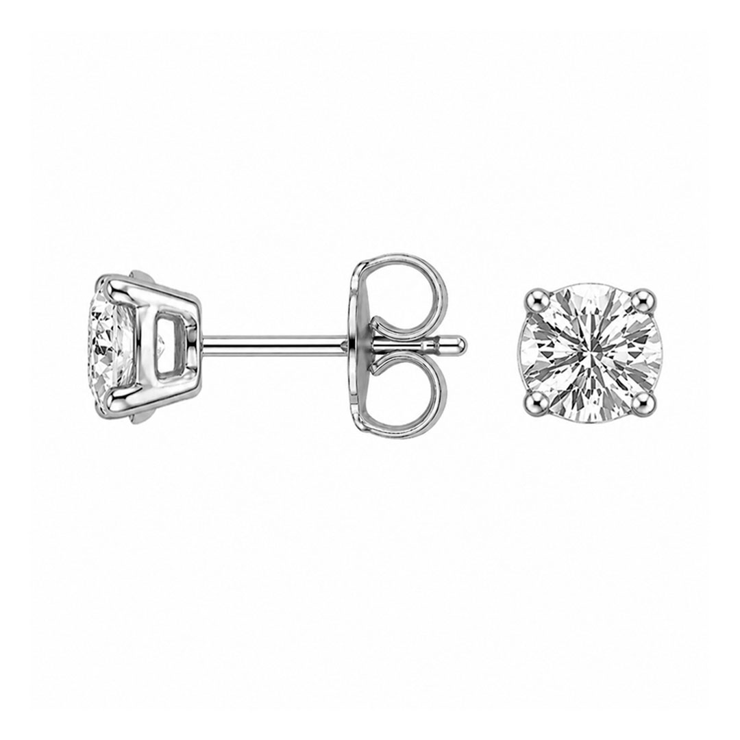 Round Cut Lab Diamond Stud Earrings (4 ct. tw.) in Sterling Silver