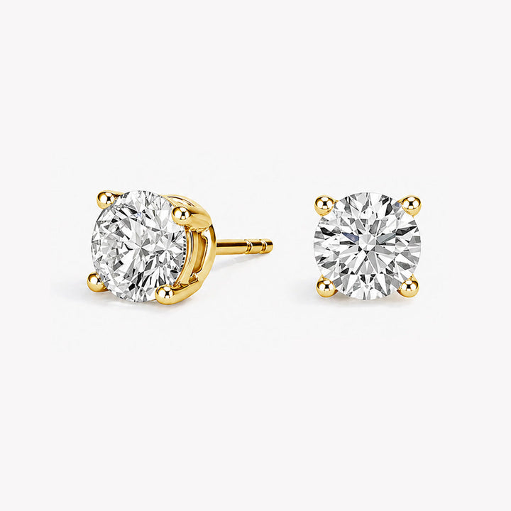 Round Cut Lab Diamond Stud Earrings (2 ct. tw.) in Gold Vermeil