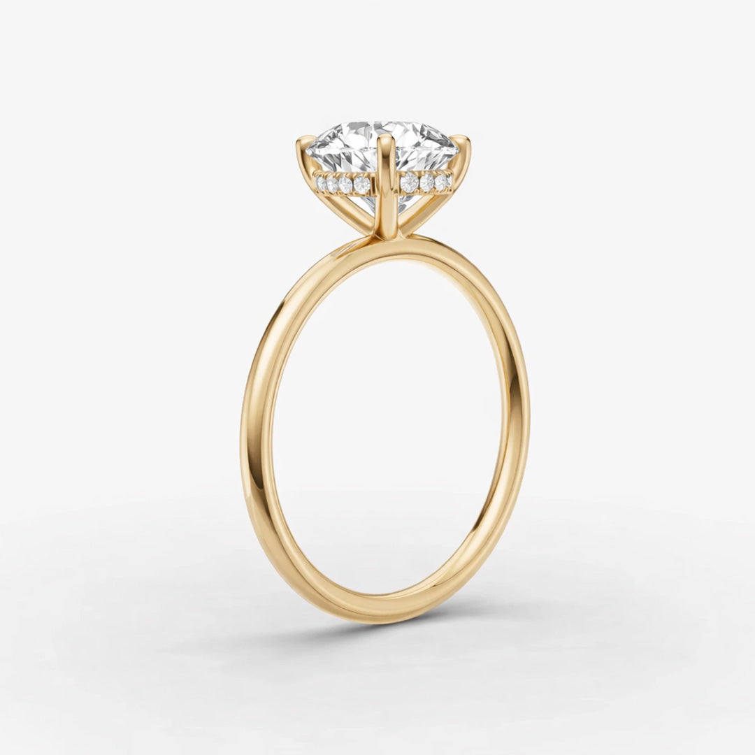 Hidden Halo Ring - Pear