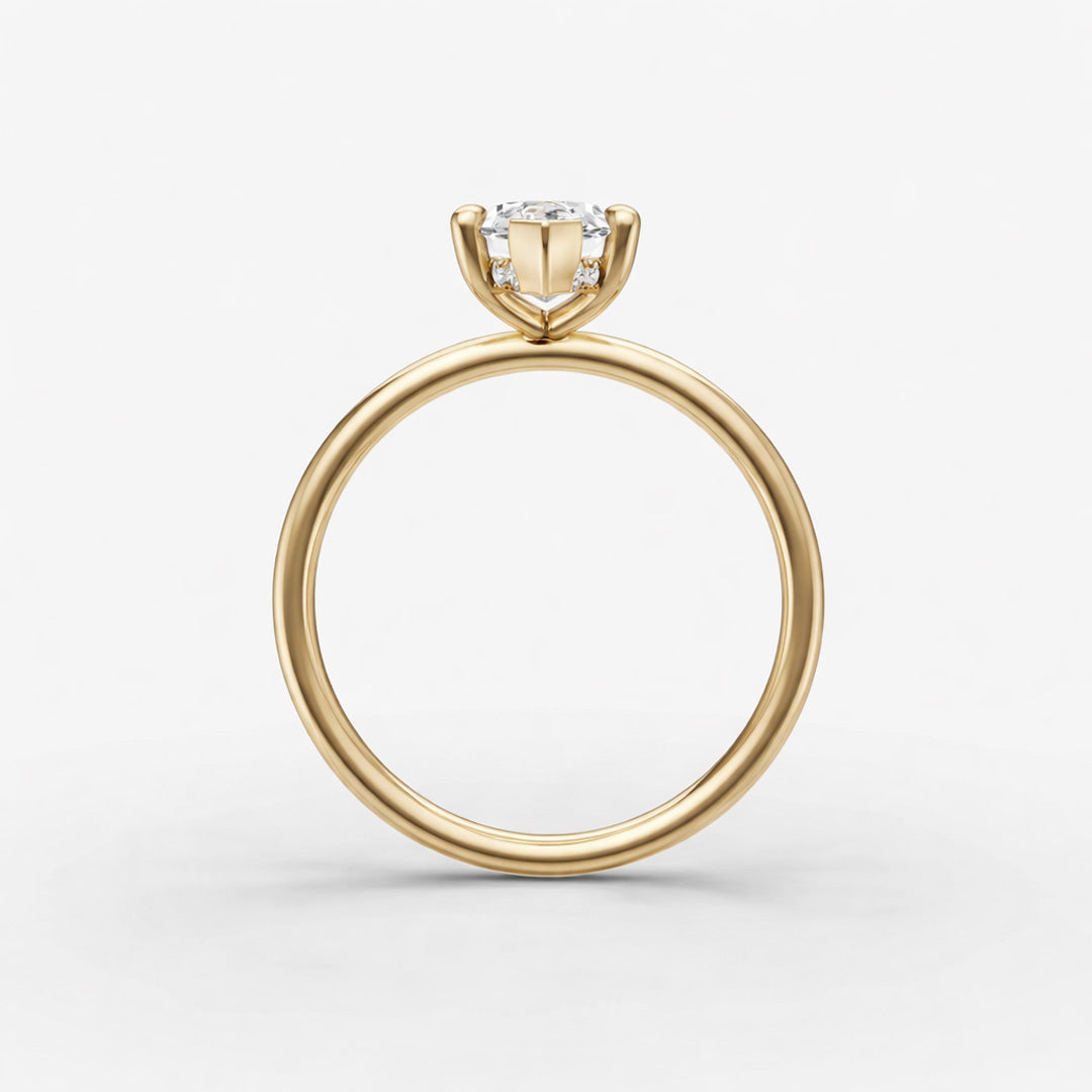 Hidden Halo Ring - Marquise