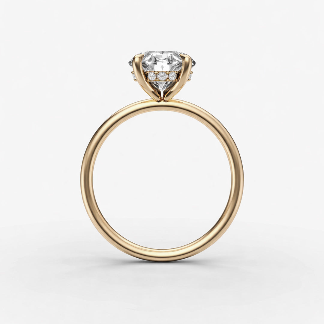 Hidden Halo Ring - Oval