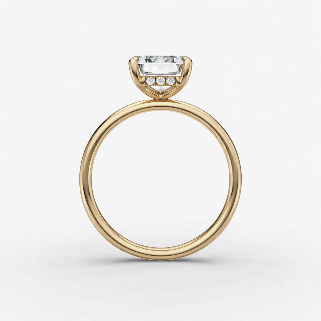 Hidden Halo Ring - Emerald