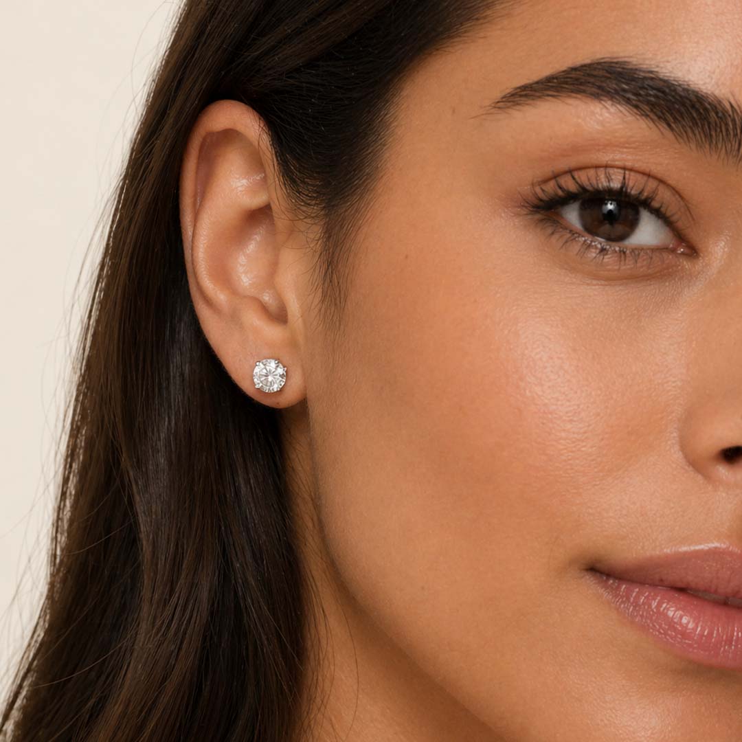Round Cut Lab Diamond Stud Earrings (2 ct. tw.) in 14K Yellow Gold