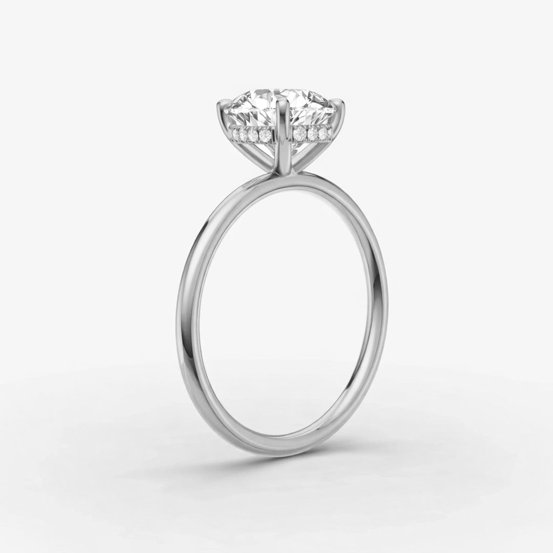 Hidden Halo Ring - Pear