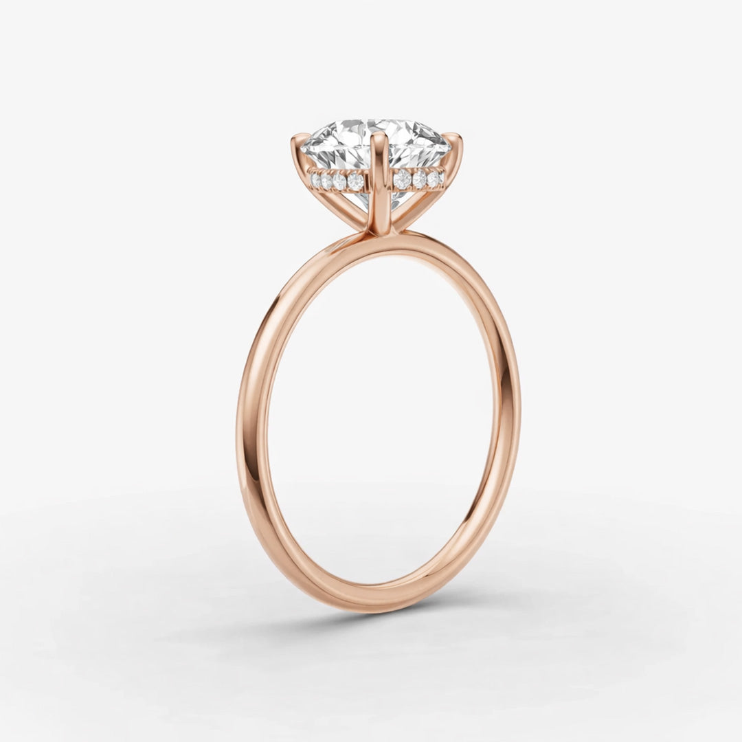 Hidden Halo Ring - Pear