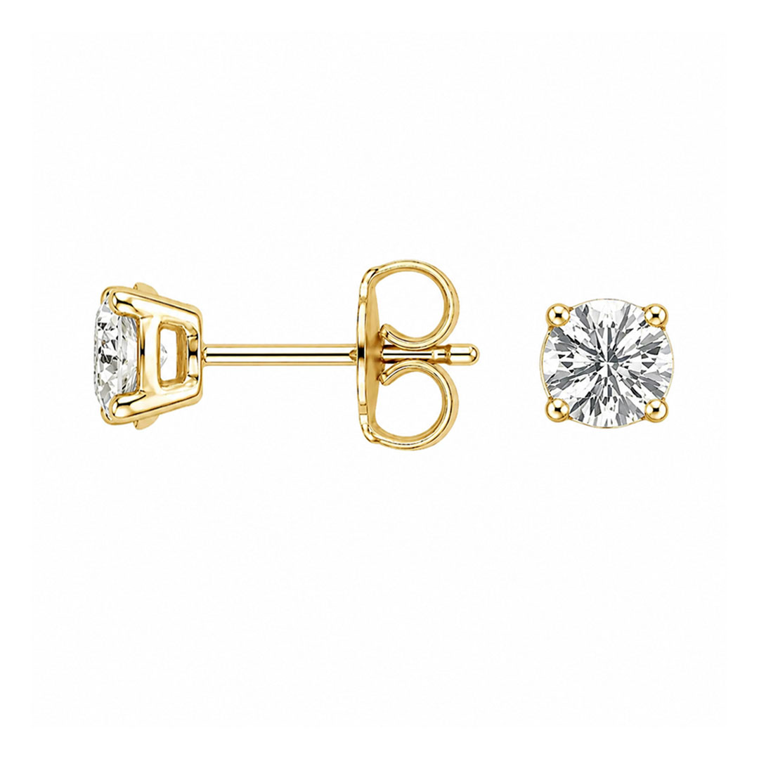 Round Cut Lab Diamond Stud Earrings (2 ct. tw.) in 14K Yellow Gold