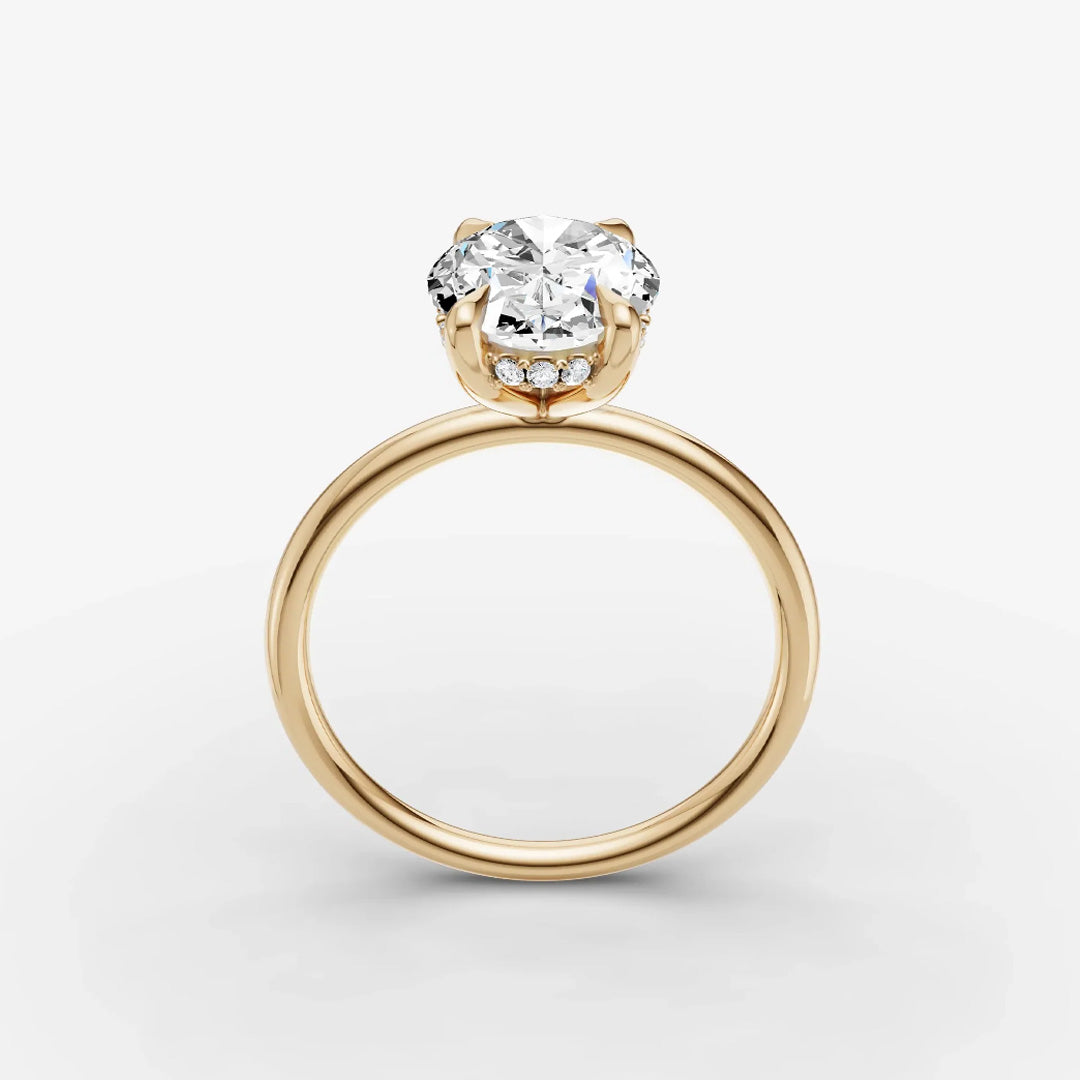 Hidden Halo Ring - Oval