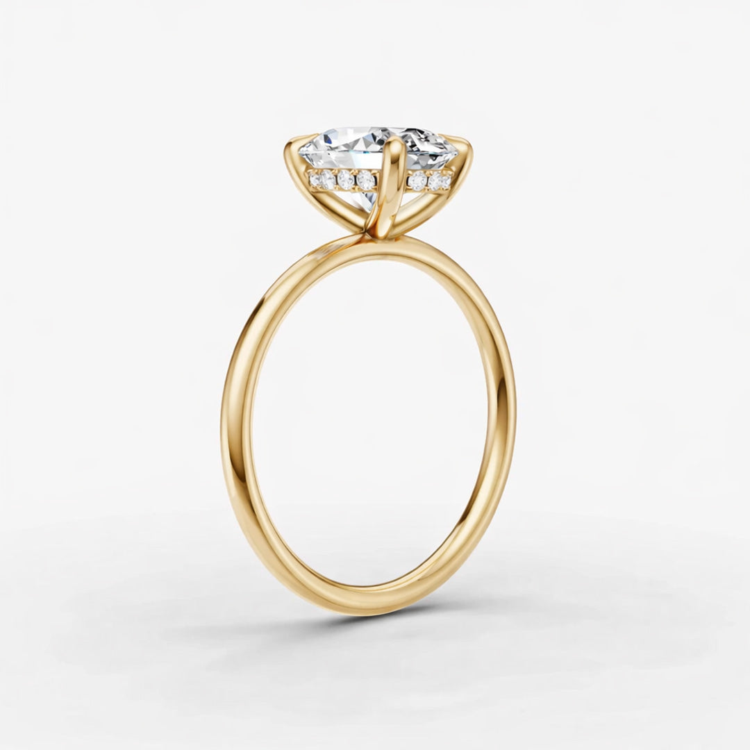 Hidden Halo Ring - Oval