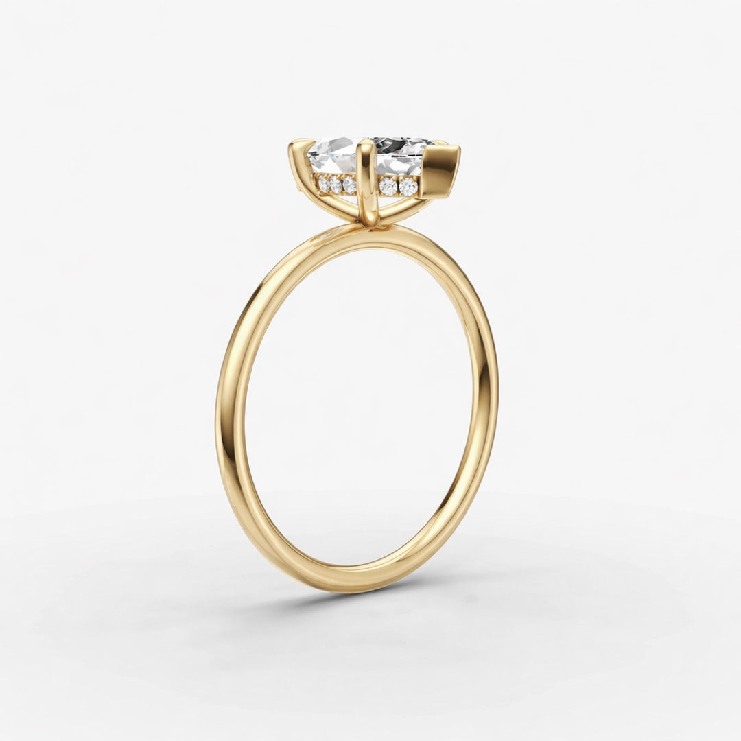 Hidden Halo Ring - Marquise