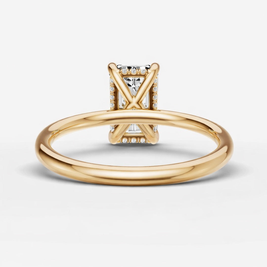 Hidden Halo Ring - Emerald