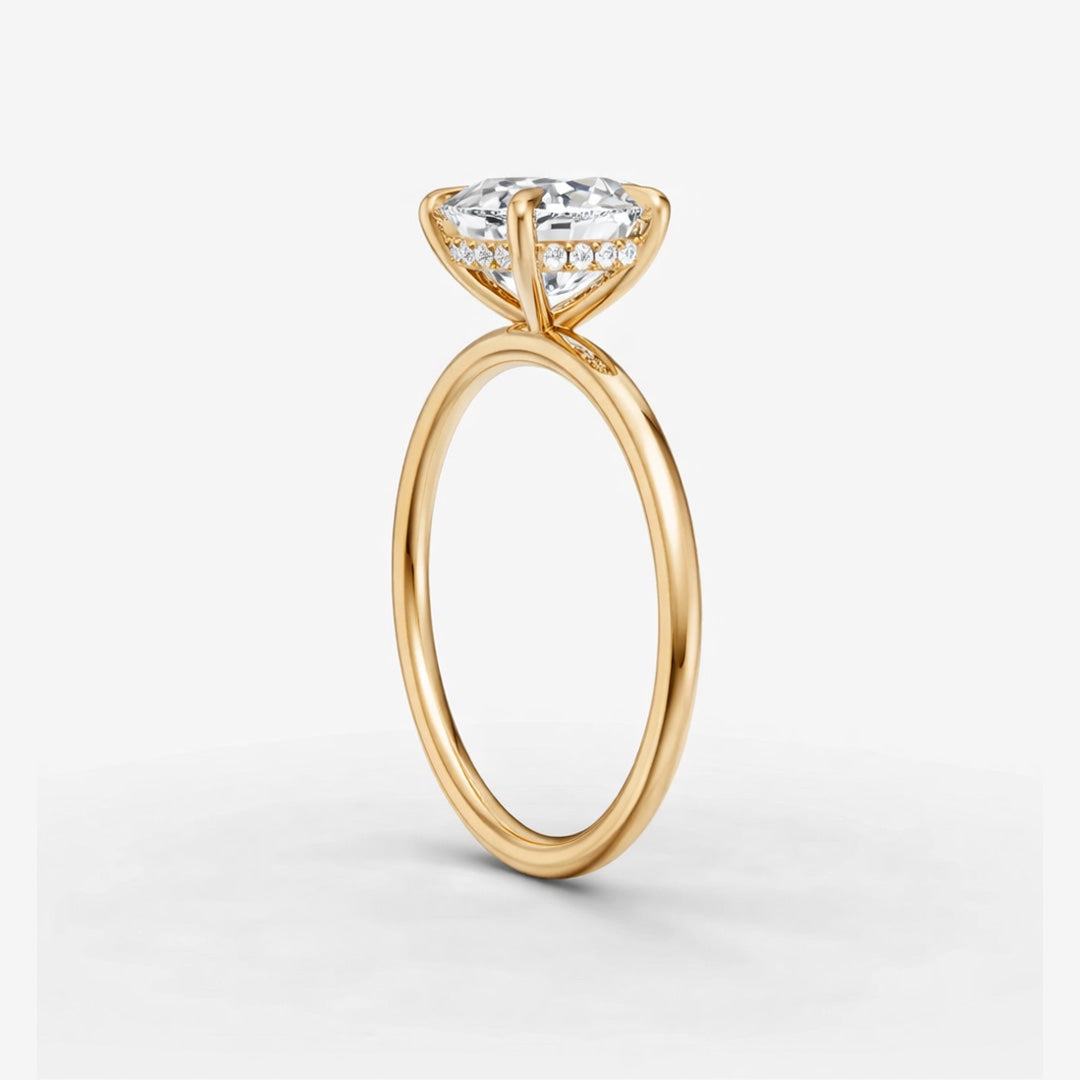 Hidden Halo Ring - Oval
