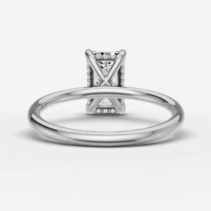 Hidden Halo Ring - Emerald