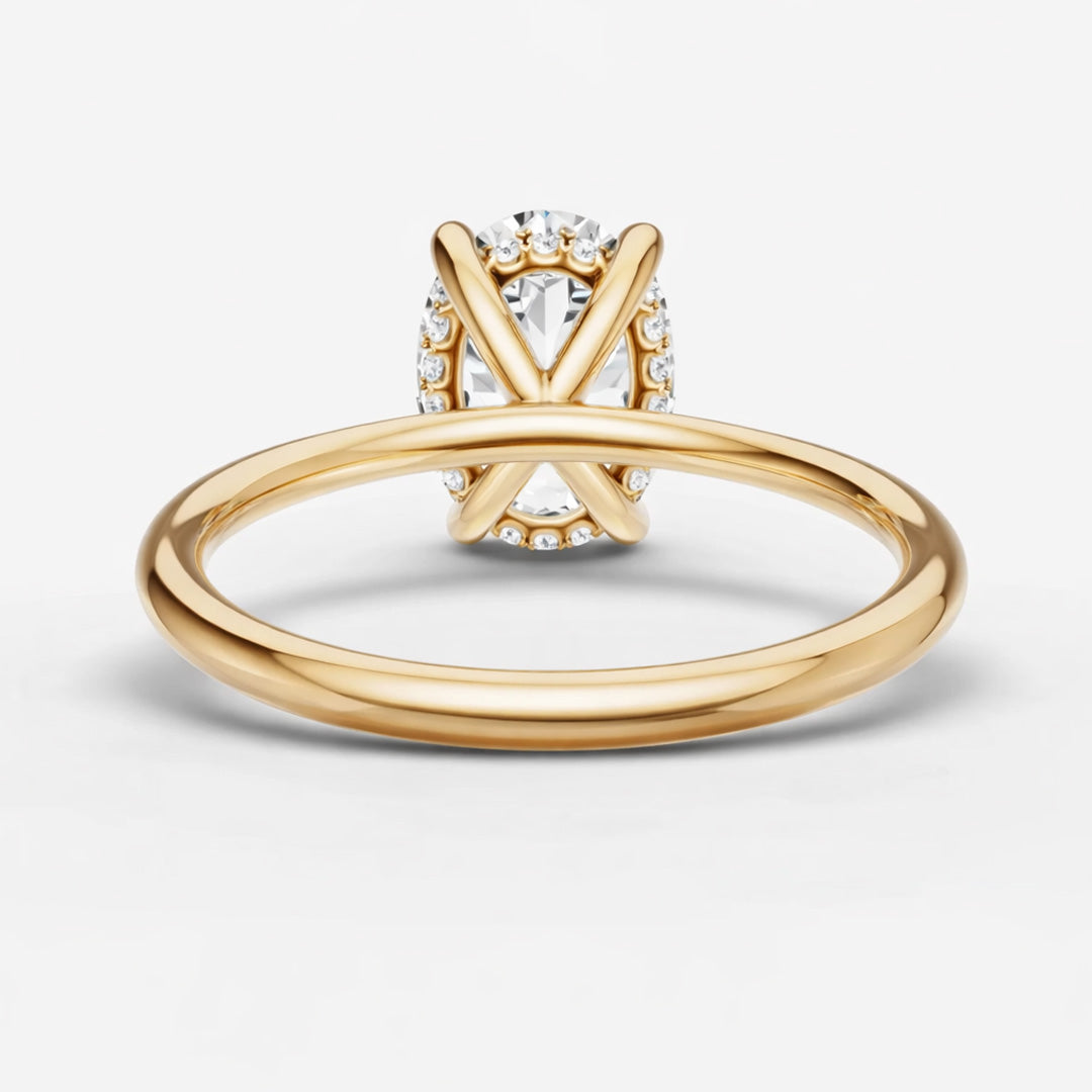 Hidden Halo Ring - Oval