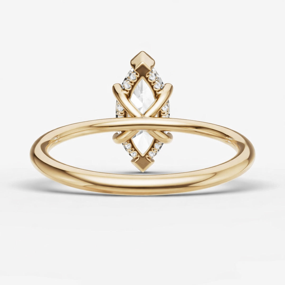 Hidden Halo Ring - Marquise