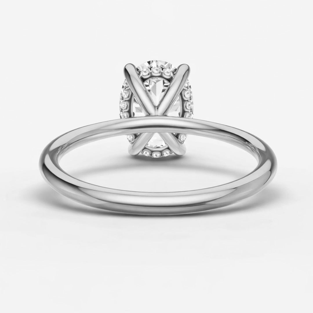 Hidden Halo Ring - Oval