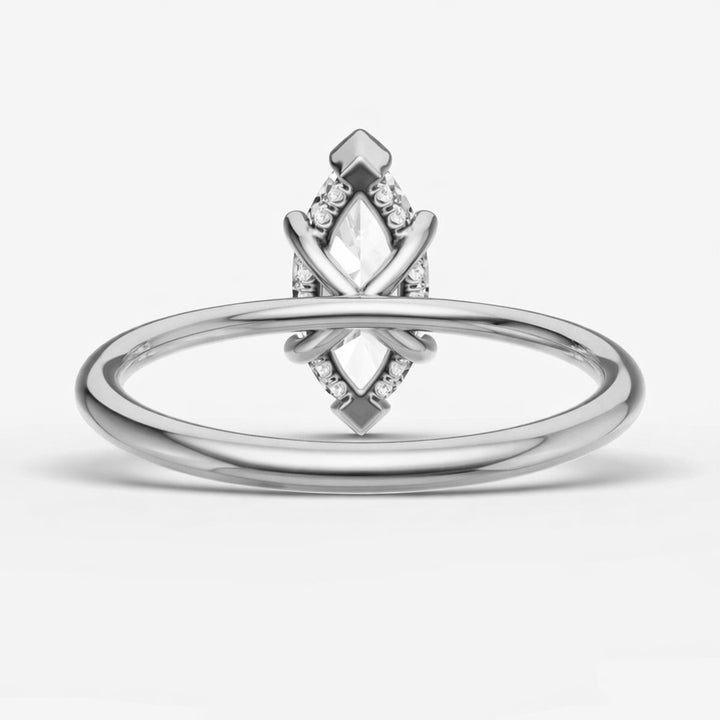 Hidden Halo Ring - Marquise