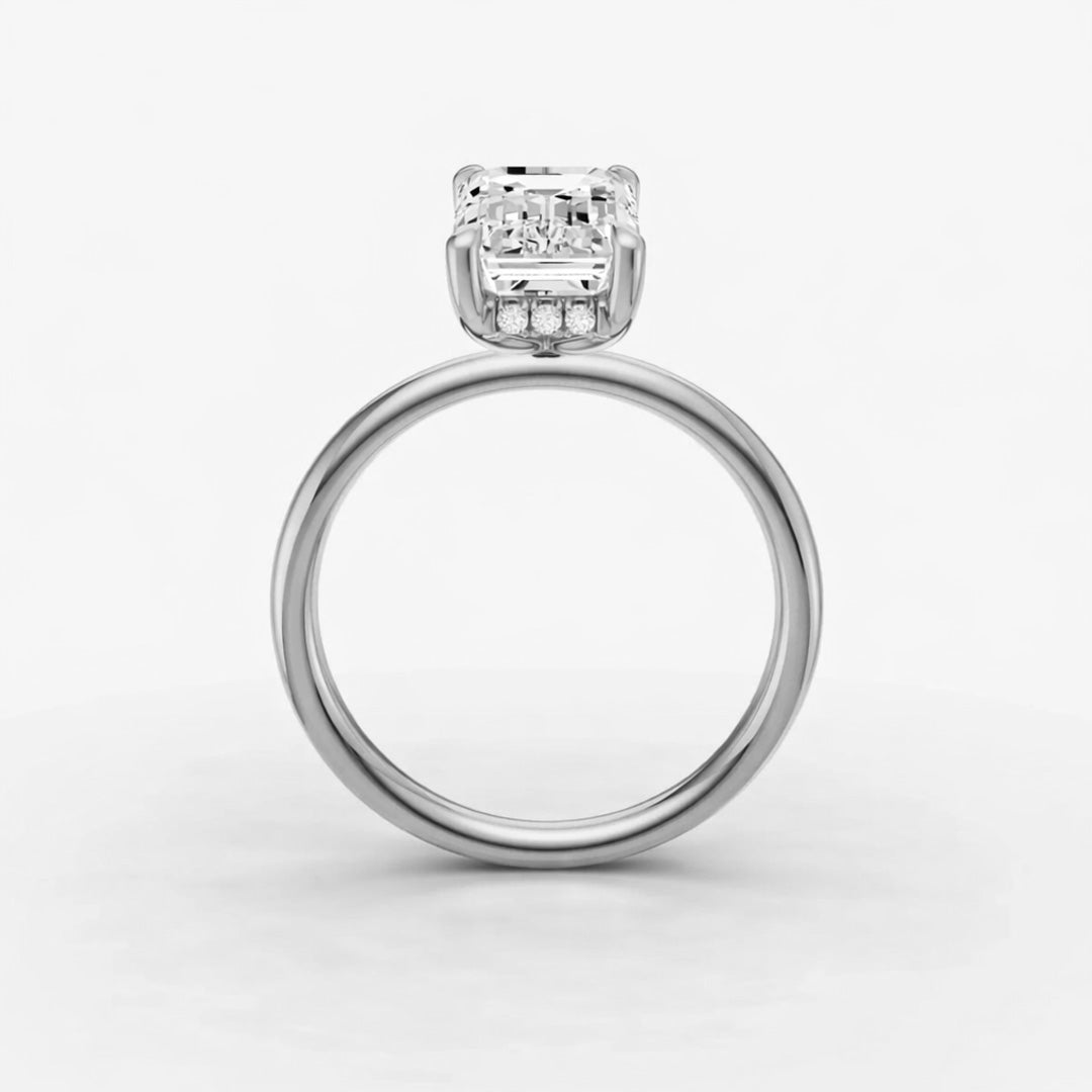 Hidden Halo Ring - Emerald