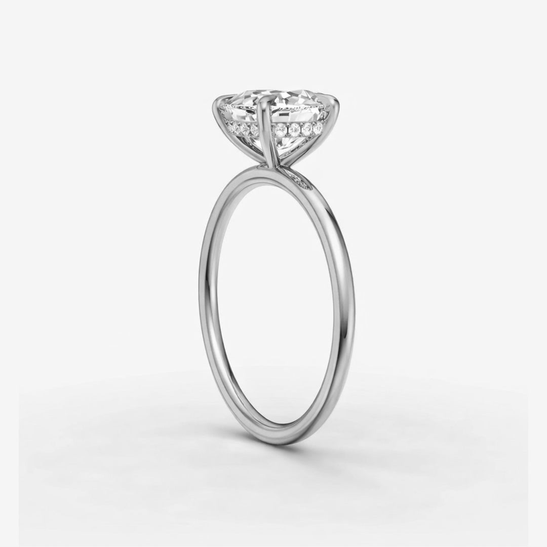 Hidden Halo Ring - Oval