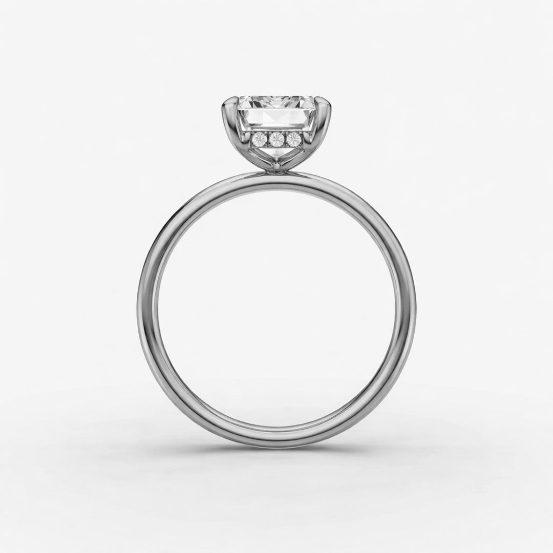 Hidden Halo Ring - Emerald