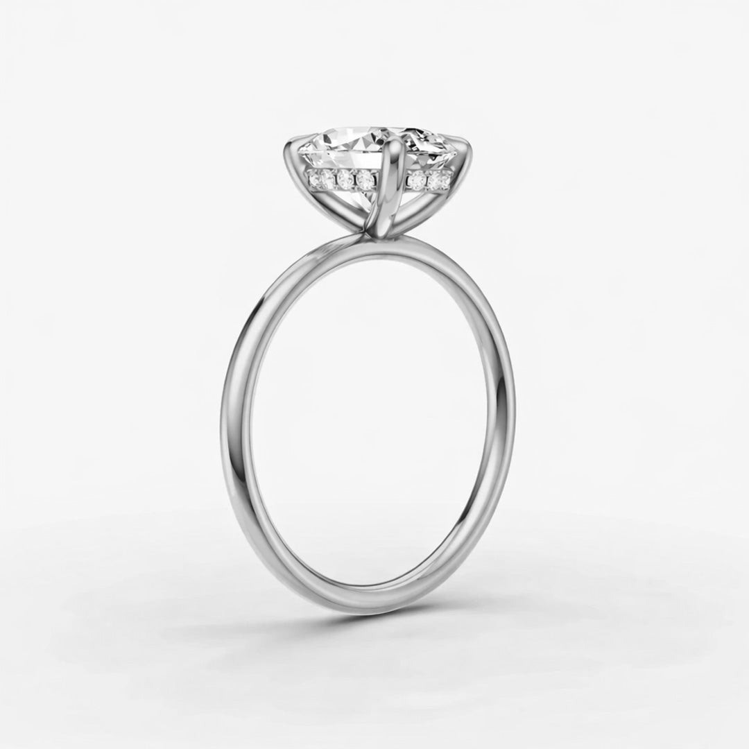 Hidden Halo Ring - Oval