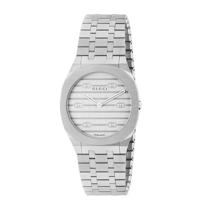 Gucci 25H 30mm — Silver Dial, Stainless Steel | YA163501