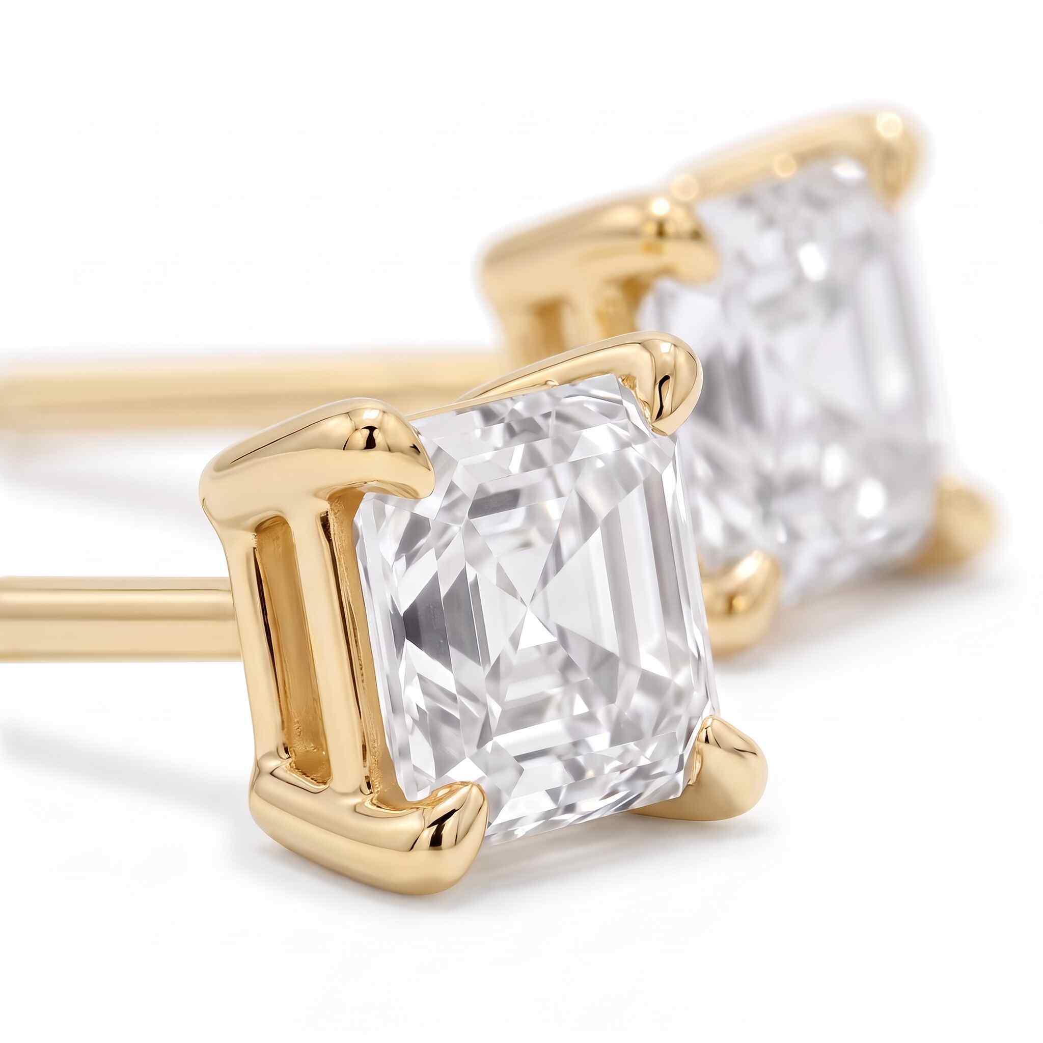 Asscher Cut Lab Diamond Stud Earrings (0.50 ct. tw.) in Gold Vermeil