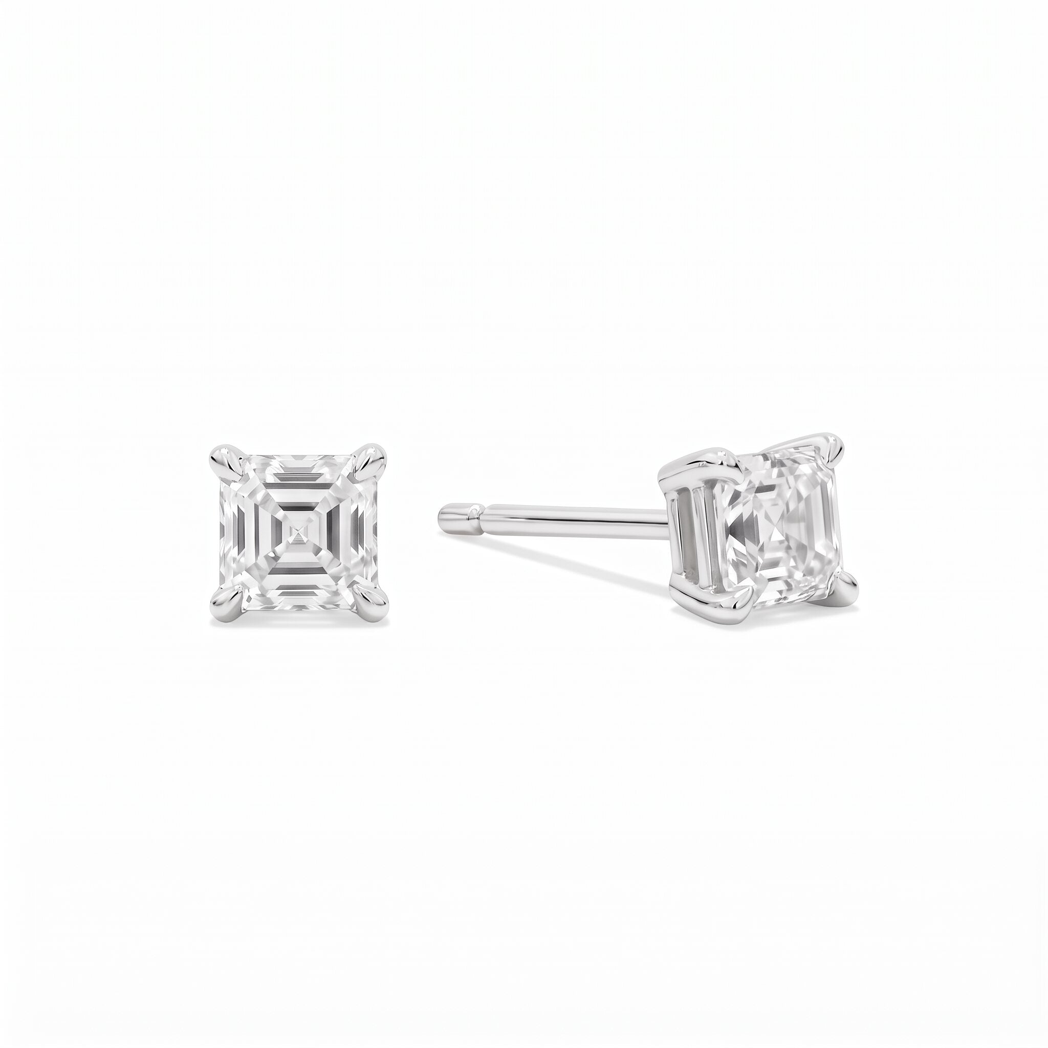 Fancy Cut Lab Grown Diamond Stud Earrings
