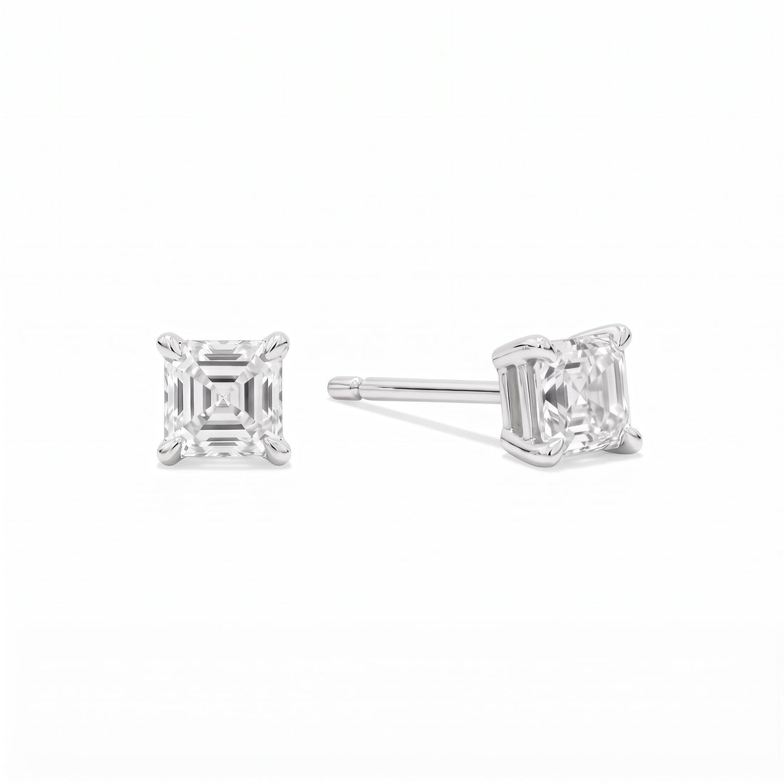 Fancy Cut Lab Grown Diamond Stud Earrings