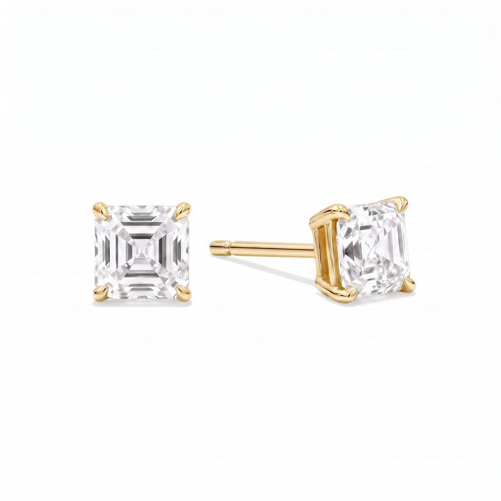 Asscher Cut Lab Diamond Stud Earrings (1.5 ct. tw.) in Gold Vermeil