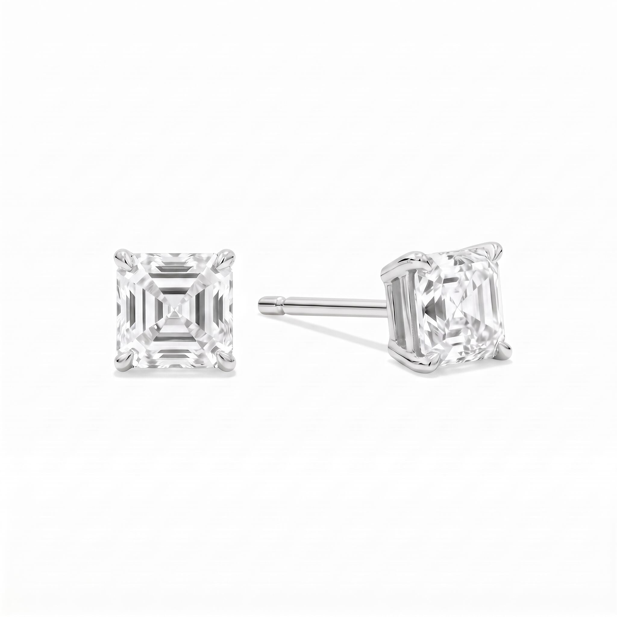 Fancy Cut Lab Grown Diamond Stud Earrings