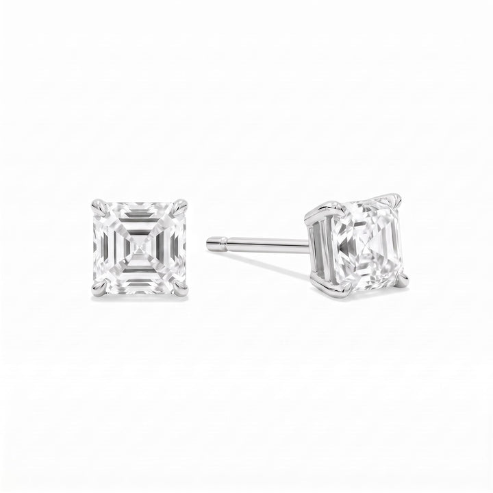 Asscher Cut Lab Diamond Stud Earrings (1.5 ct. tw.) in Sterling Silver