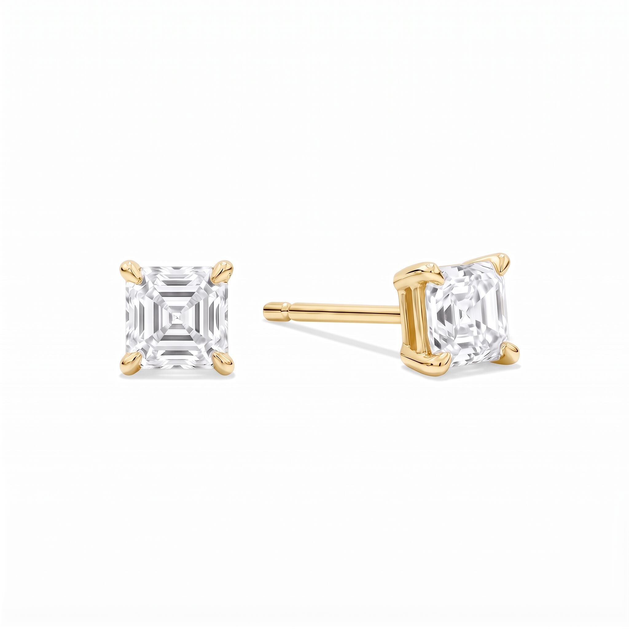 Fancy Cut Lab Grown Diamond Stud Earrings