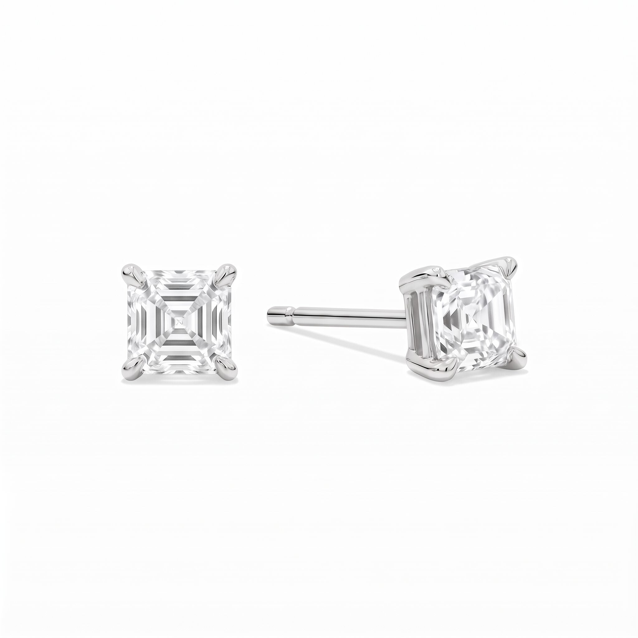 Fancy Cut Lab Grown Diamond Stud Earrings