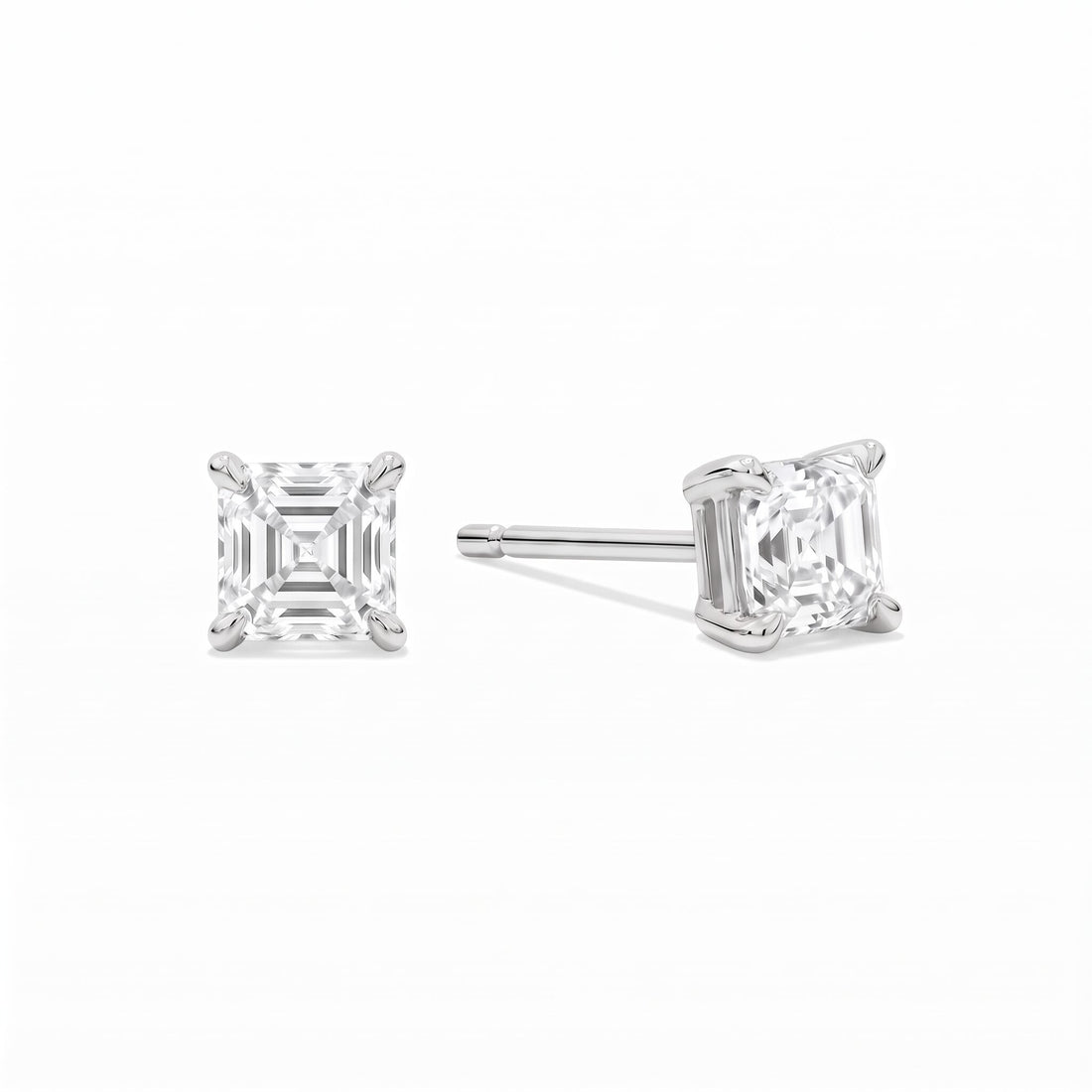 Fancy Cut Lab Grown Diamond Stud Earrings
