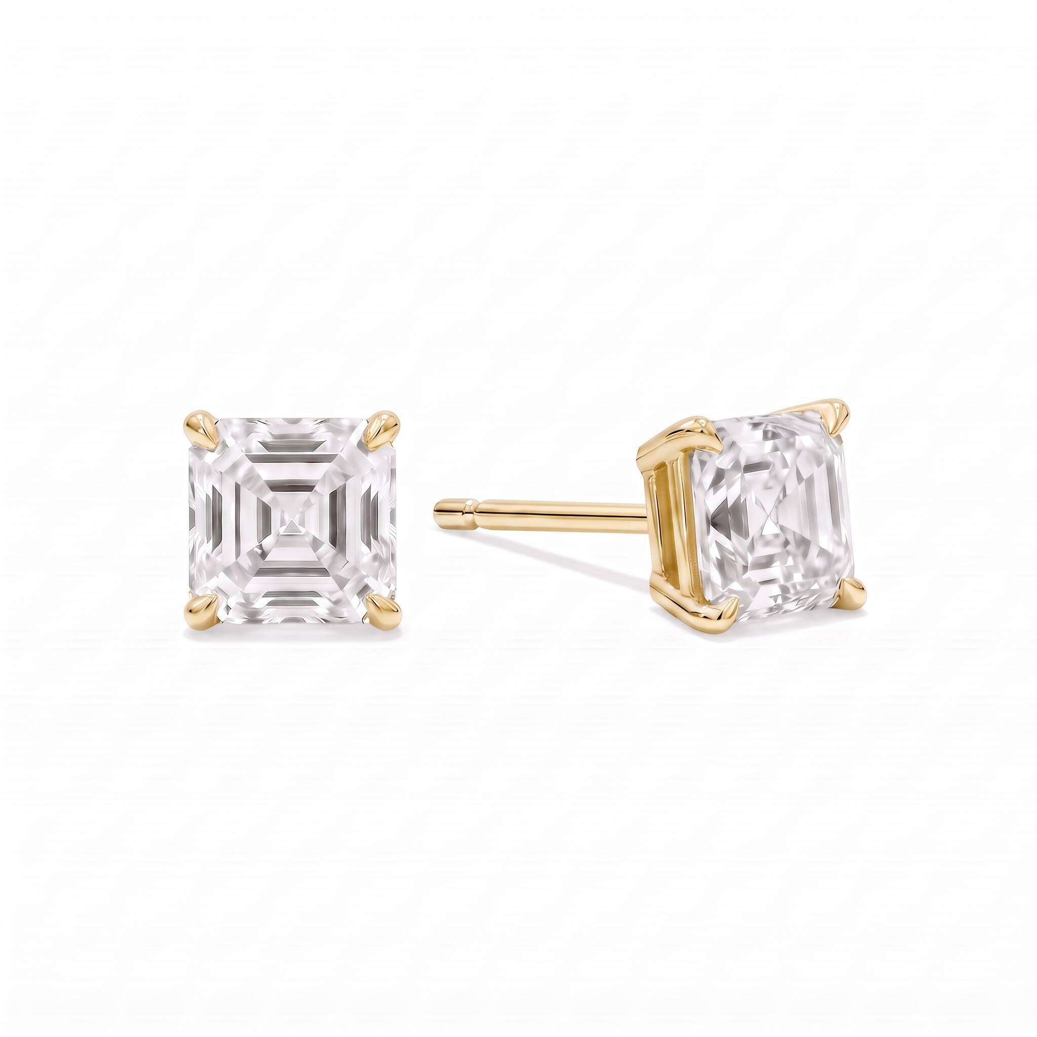 Fancy Cut Lab Grown Diamond Stud Earrings