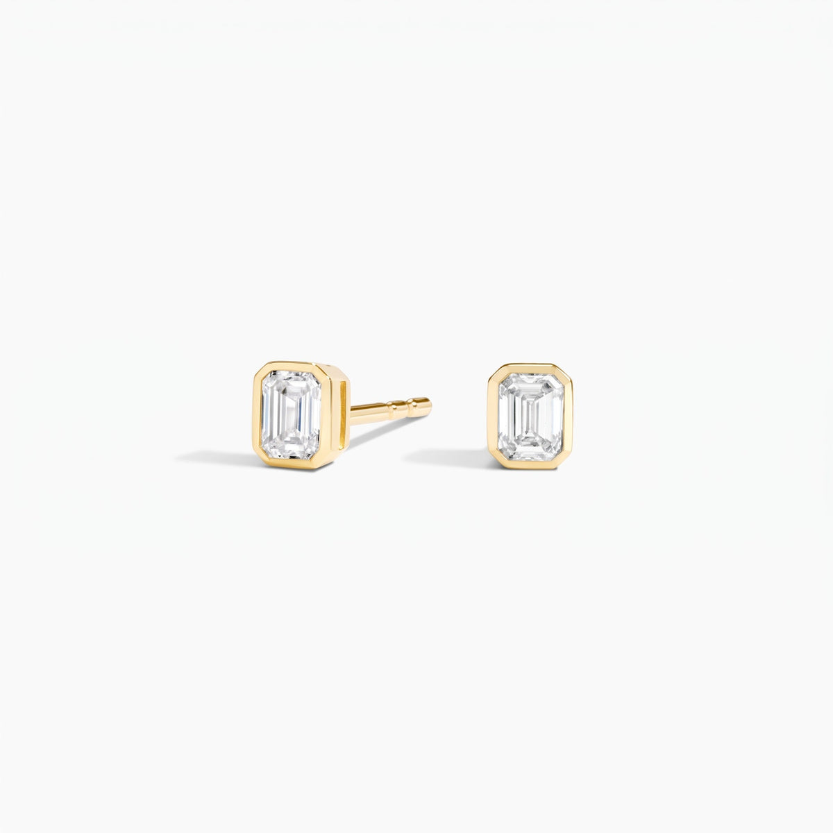 Bezel Lab Grown Diamond Stud Earrings