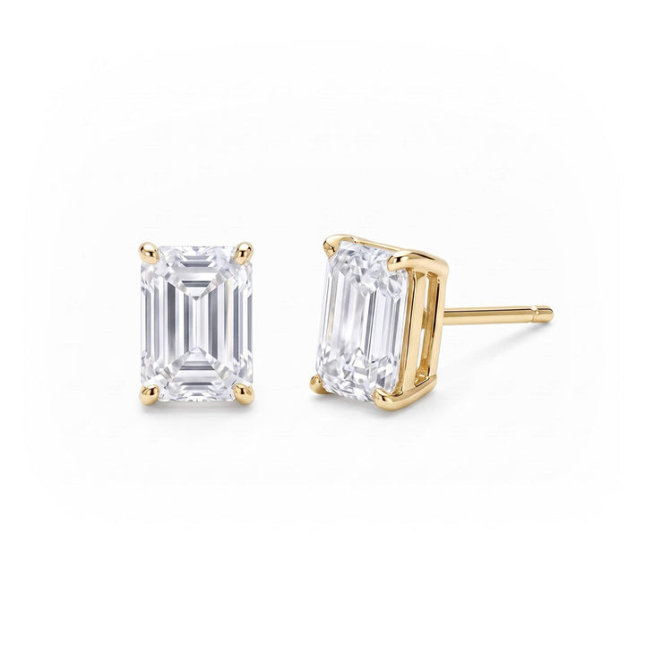 Emerald Cut Lab Diamond Stud Earrings (0.50 ct. tw.) in Gold Vermeil