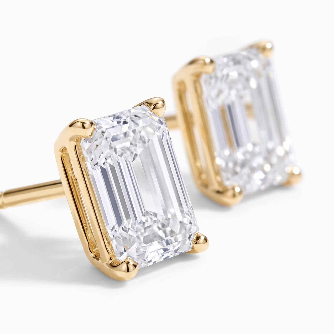 Emerald Cut Lab Diamond Stud Earrings (0.50 ct. tw.) in Gold Vermeil