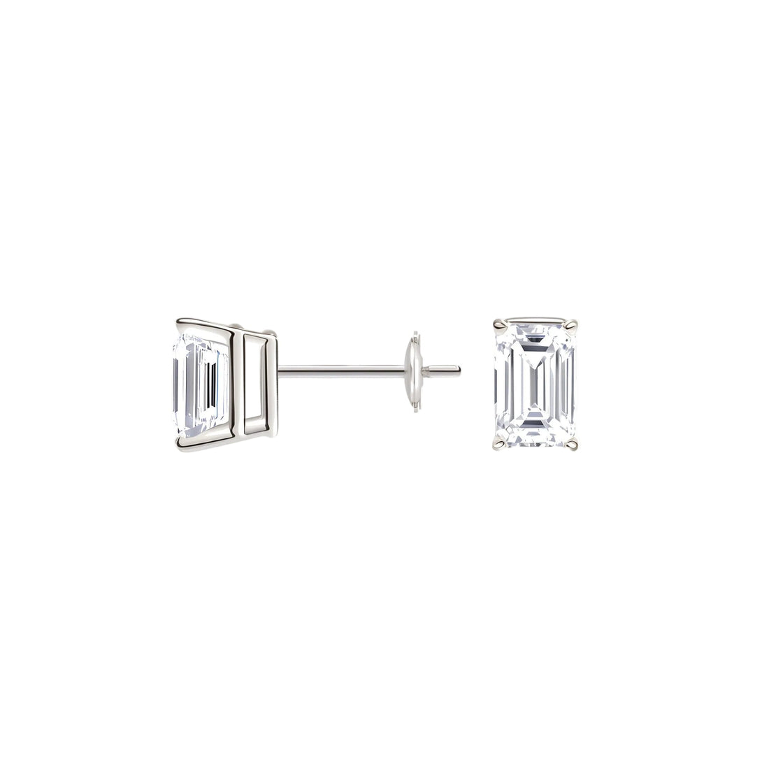 Emerald Cut Lab Diamond Stud Earrings (0.50 ct. tw.) in Sterling Silver