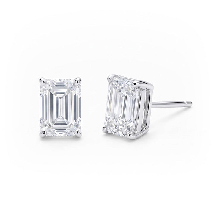 Emerald Cut Lab Diamond Stud Earrings (1.5 ct. tw.) in Sterling Silver