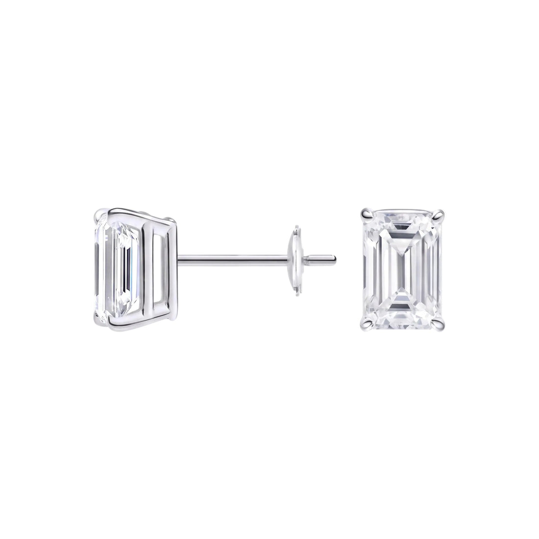 Emerald Cut Lab Diamond Stud Earrings (1.5 ct. tw.) in Sterling Silver