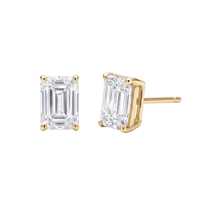 Emerald Cut Lab Diamond Stud Earrings (1 ct. tw.) in Gold Vermeil