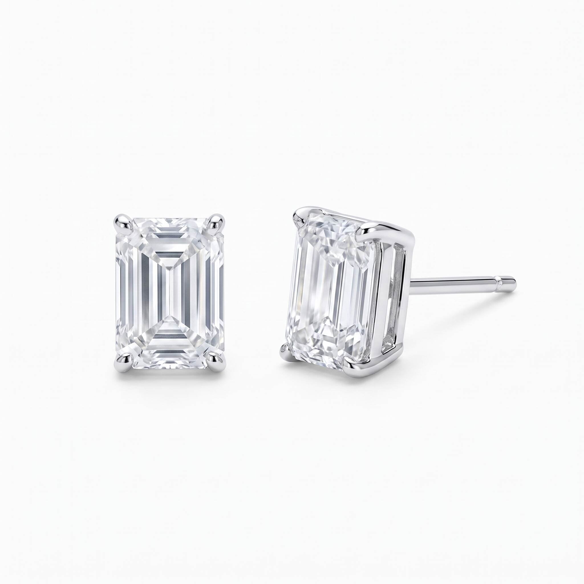 Fancy Cut Lab Grown Diamond Stud Earrings