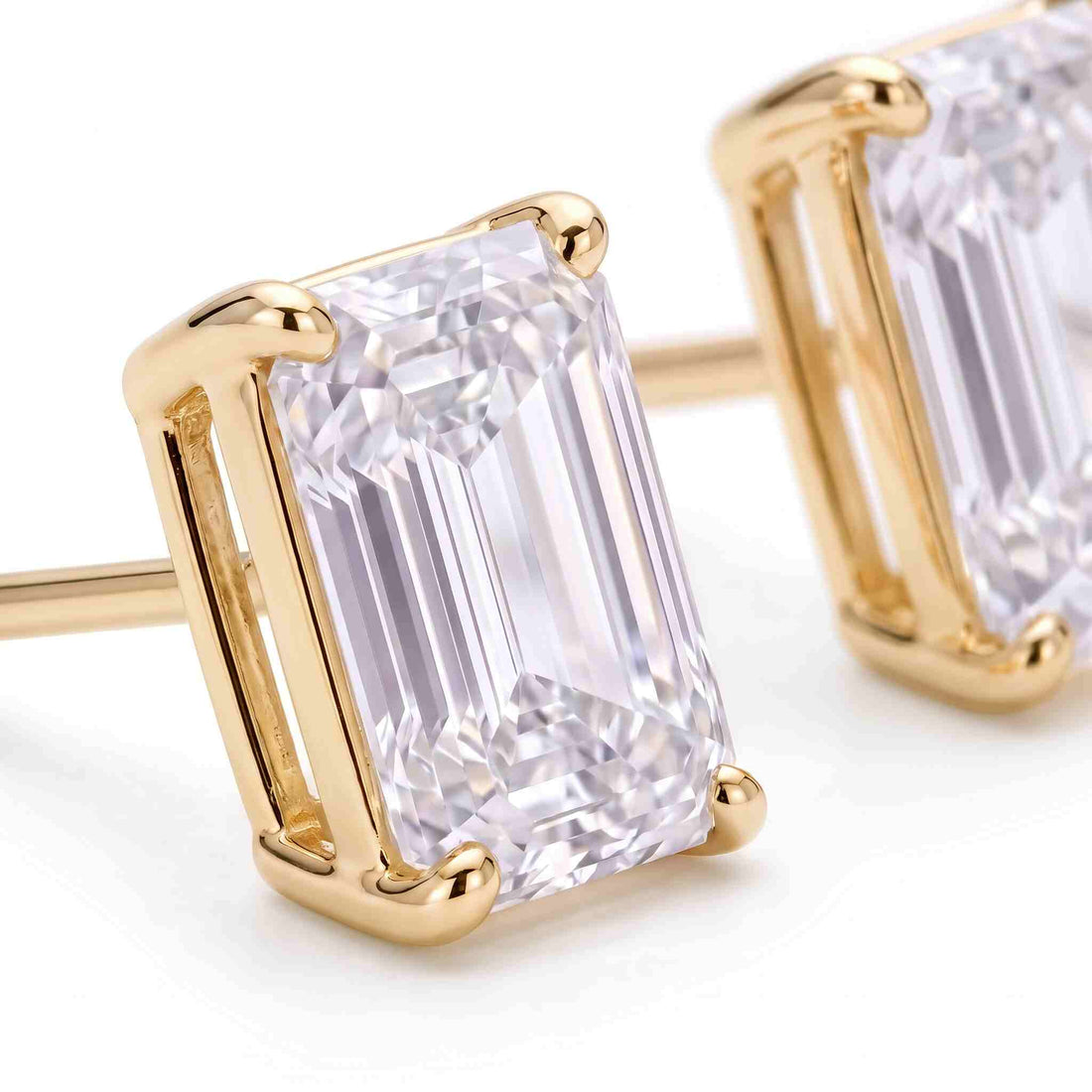 Emerald Cut Lab Diamond Stud Earrings (2 ct. tw.) in Gold Vermeil