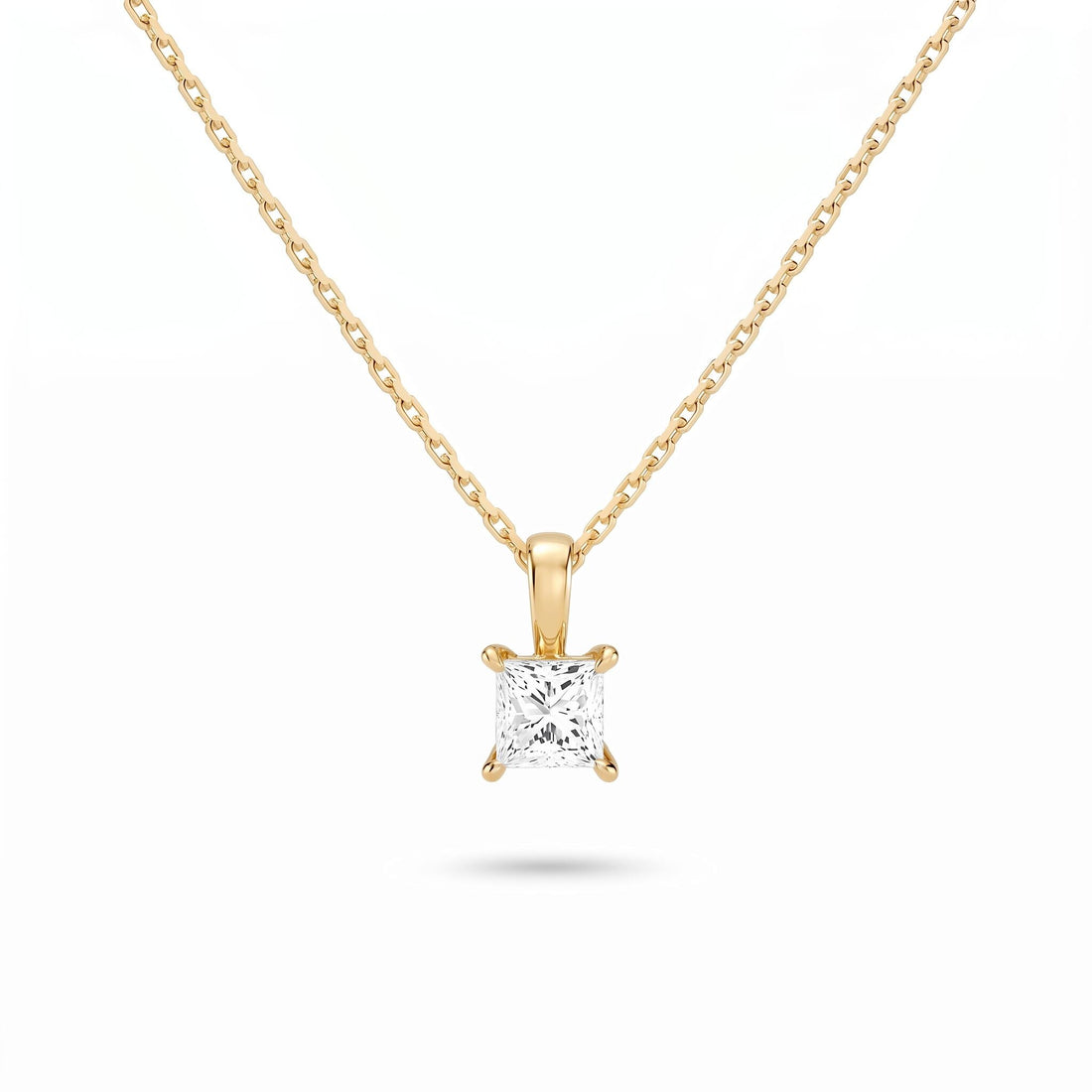 Princess Cut Lab Diamond Pendant w/ 18" Chain (0.50 ct. tw.) in Gold Vermeil