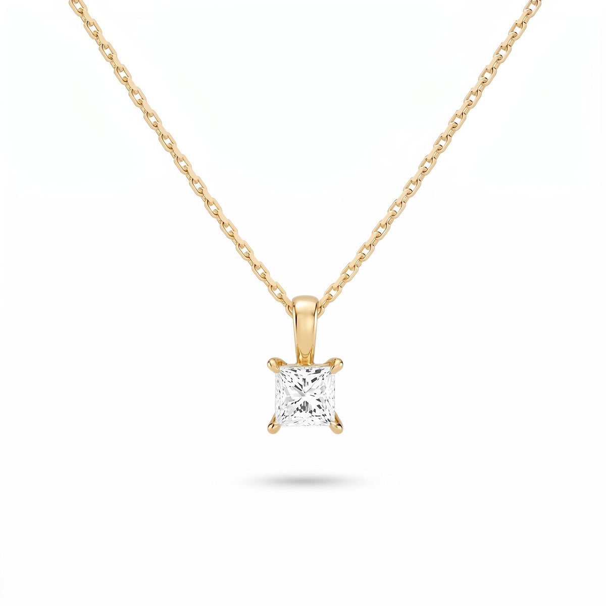 Princess Cut Lab Diamond Pendant w/ 18" Chain (0.50 ct. tw.) in Gold Vermeil