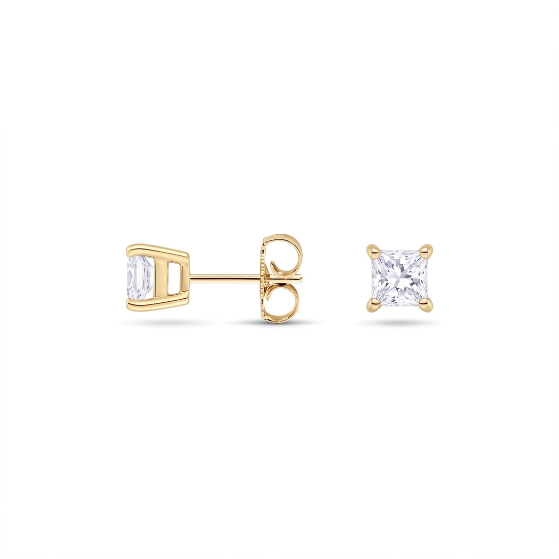 Princess Cut Lab Diamond Stud Earrings (0.50 ct. tw.) in Gold Vermeil
