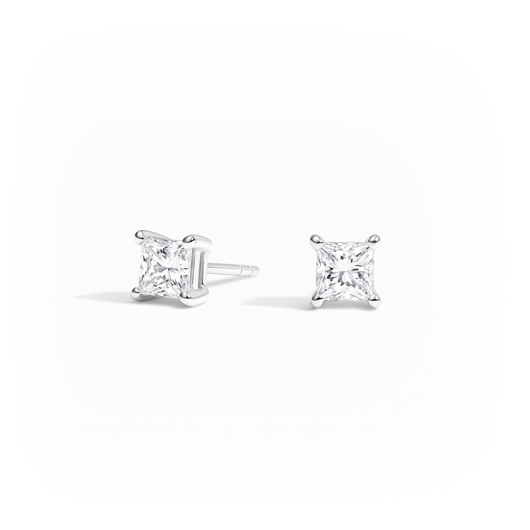 Princess Cut Lab Diamond Stud Earrings (0.50 ct. tw.) in Sterling Silver