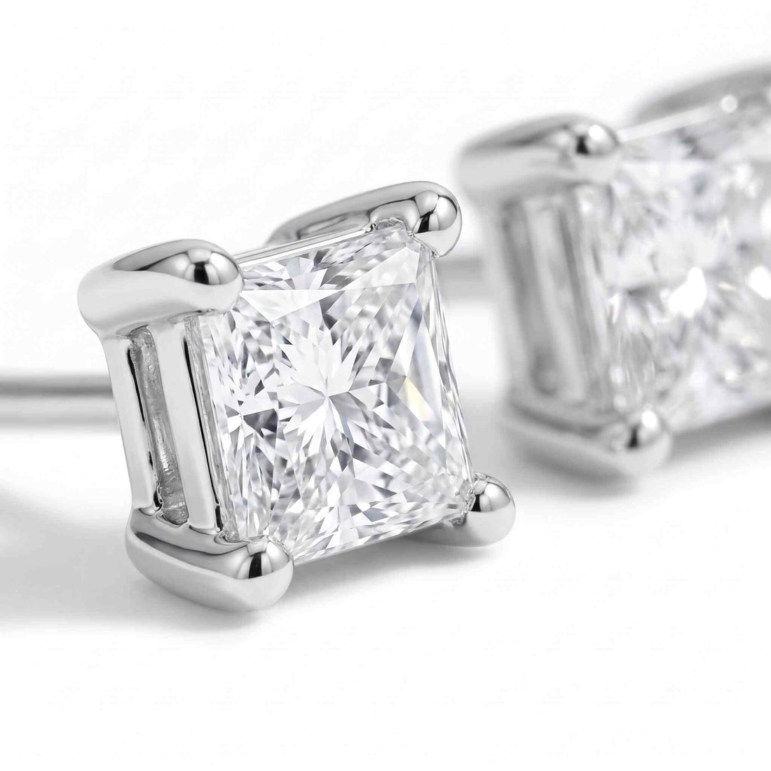 Princess Cut Lab Diamond Stud Earrings (0.50 ct. tw.) in Sterling Silver