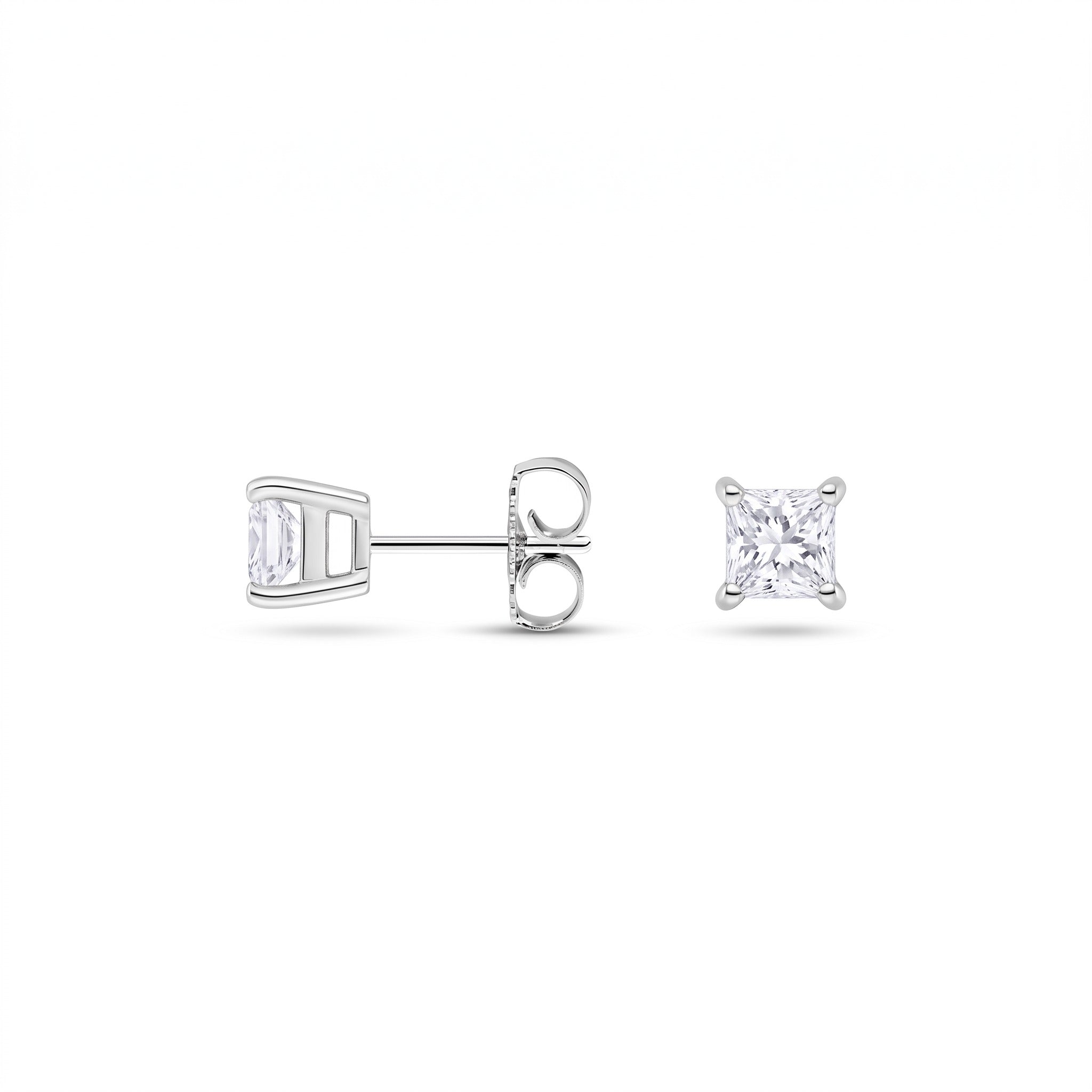 Princess Cut Lab Diamond Stud Earrings (0.50 ct. tw.) in Sterling Silver